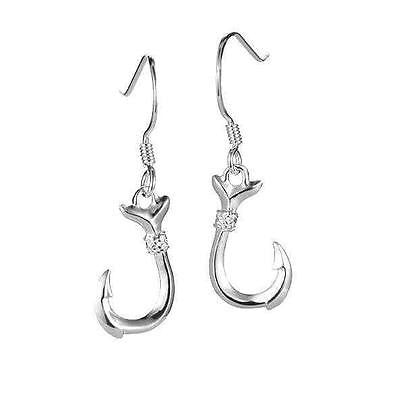 STERLING SILVER 925 SHINY FISH HOOK WIRE HOOK EARRINGS – The Turtle Factory  and More