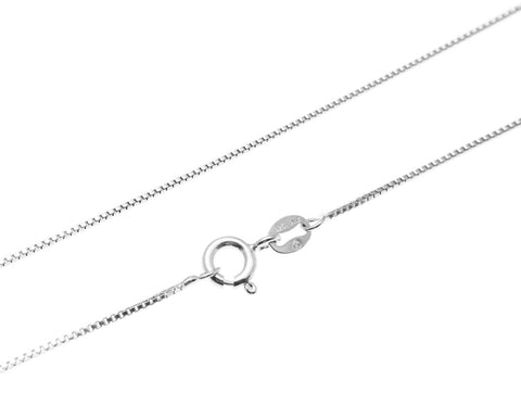 1MM SOLID ITALIAN STERLING SILVER 925 BOX CHAIN NECKLACE 18" (SC-5)