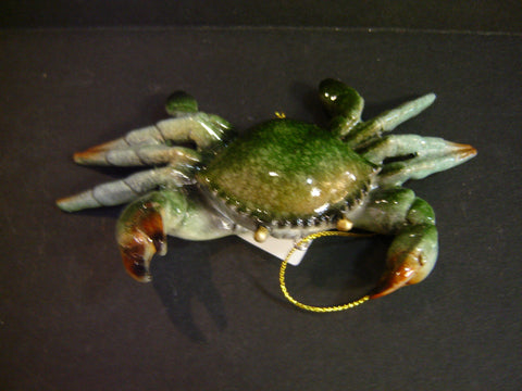 Resin hanging Crab Aqua Green 5.5 inch ornament (CO-4)