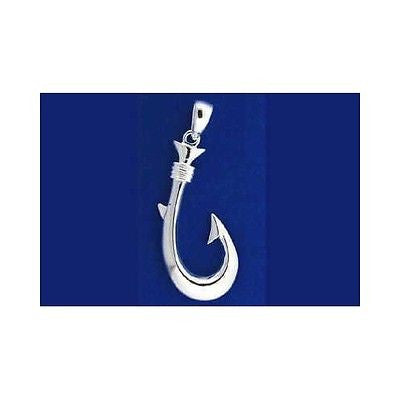 STERLING SILVER 925 SHINY 3D FISH HOOK PENDANT 16.5MM – The Turtle