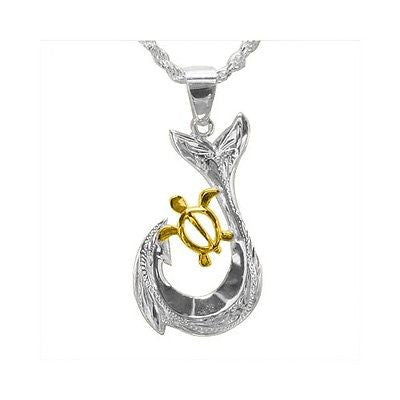 SILVER FISH HOOK YELLOW GOLD PLATED TURTLE PENDANT 13MM – The Turtle  Factory and More
