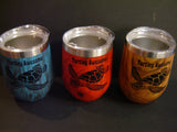 Turtle Wood Look "Turtley Awesome" Stainless Steel 12 oz Wine Cup in 3 different colors (K-6)