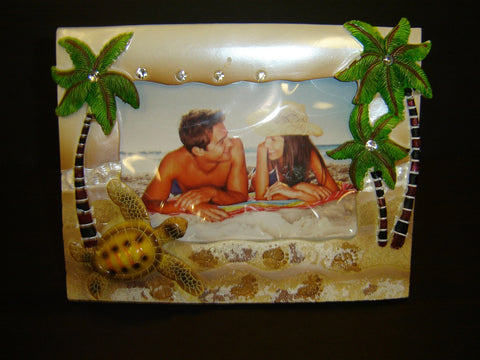 Turtle and Palm Tree Resin 4 x 6 inch Picture Frame (PF-8)