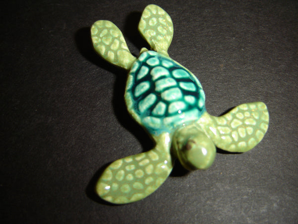 Raku Mini Green Sea Turtle 1.5 inch