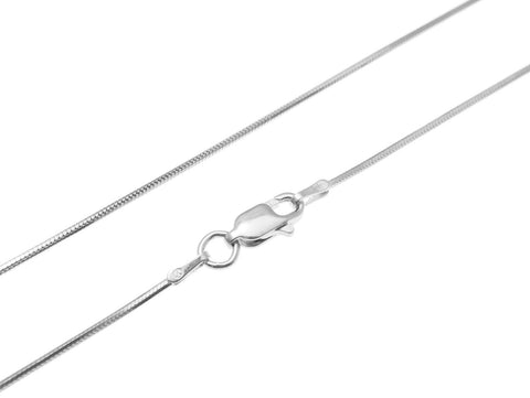 1MM ITALIAN STERLING SILVER 925 OCTAGON MIRROR SNAKE CHAIN NECKLACE 16" (SC-33)