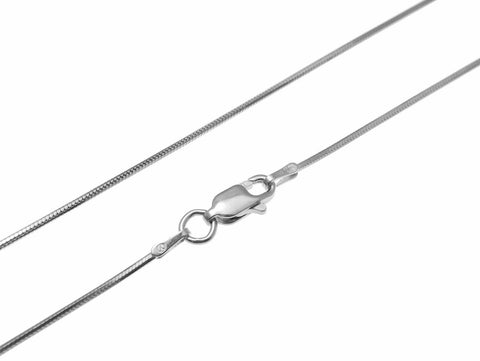 1MM ITALIAN STERLING SILVER 925 MIRROR SNAKE CHAIN NECKLACE 16" RHODIUM (SC-41)