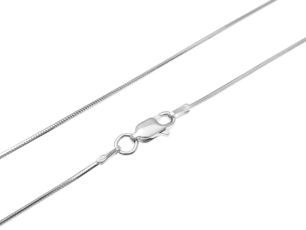 1MM ITALIAN STERLING SILVER 925 OCTAGON MIRROR SNAKE CHAIN NECKLACE 22"  (SC-45)