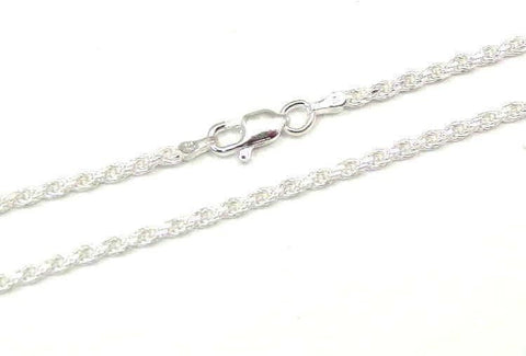 ITALIAN SILVER 925 DIAMOND CUT ROPE CHAIN 2.5MM 24" (SC-71)