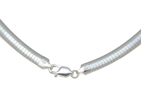 6MM ITALIAN SOLID 925 STERLING SILVER RHODIUM OMEGA NECKLACE CHAIN 18" 20" (SC-91)