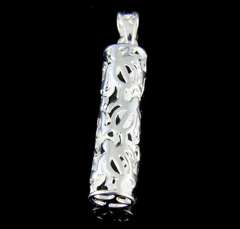 STERLING SILVER 925 HAWAIIAN VERTICAL BARREL TUBE HONU TURTLE PENDANT 8MM (TP-113)